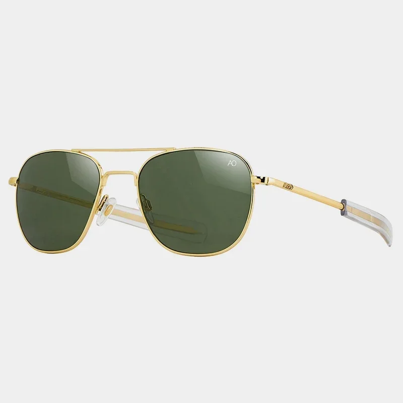 1pcs/3pcs AO Pilot Fashion Sunglasses Men Women, Metal Frame Top Quality Brand Designer Tempered Glass Lens UV400