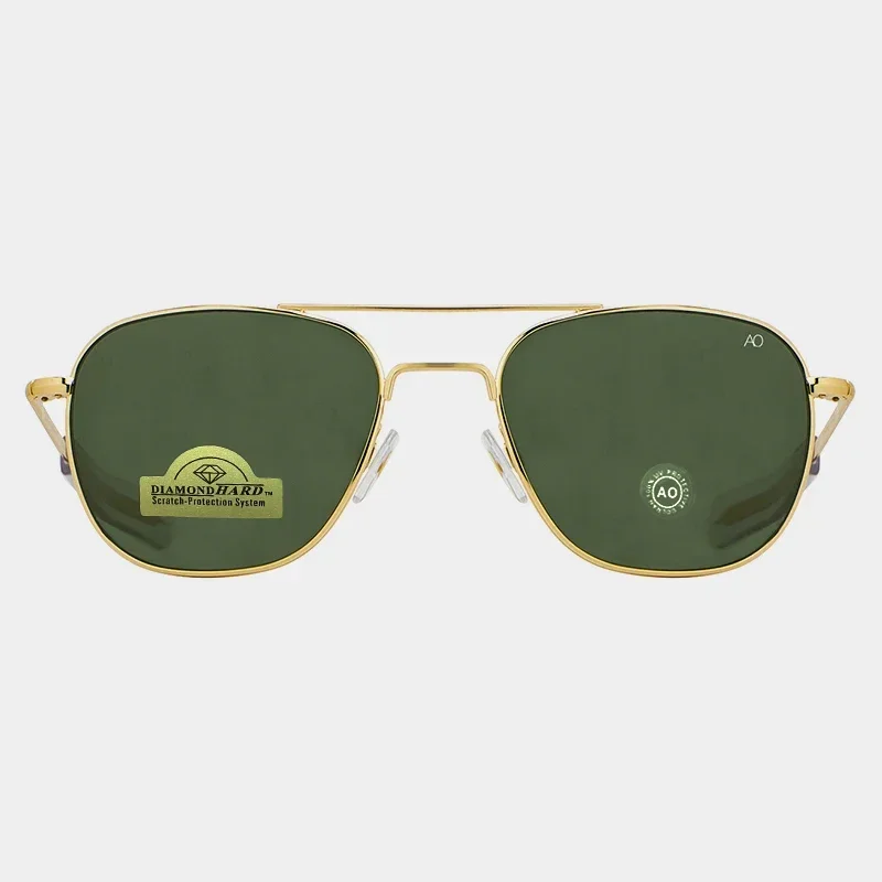 1pcs/3pcs AO Pilot Fashion Sunglasses Men Women, Metal Frame Top Quality Brand Designer Tempered Glass Lens UV400