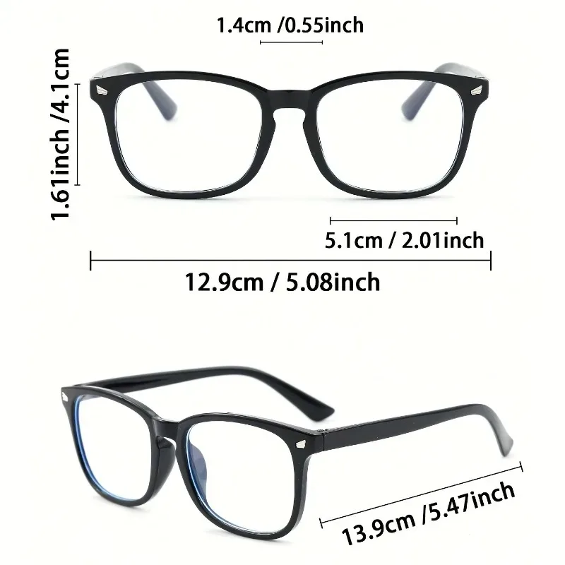 Classic Square Men's and Women's Fashionable Anti Blue Light Glasses Suitable for Daily Wear