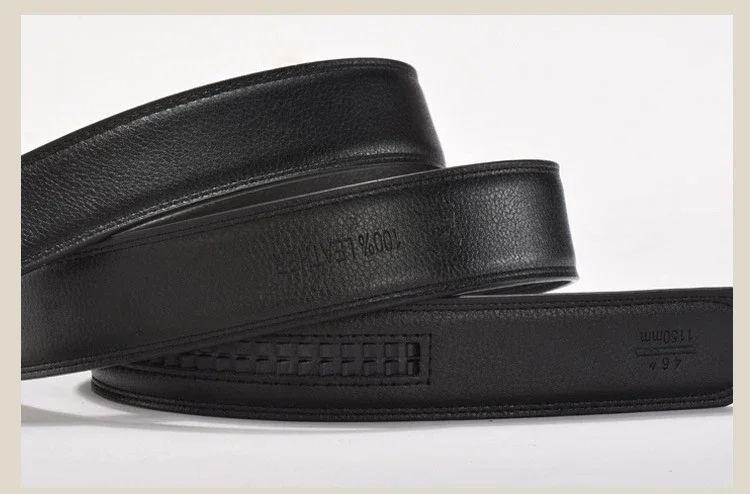 Men Women 2.4 2.8 3.0 3.5 cm Wide Belt No Buckle for Automatic Buckle High Quality PU Leather Belts Body Straps without Buckle
