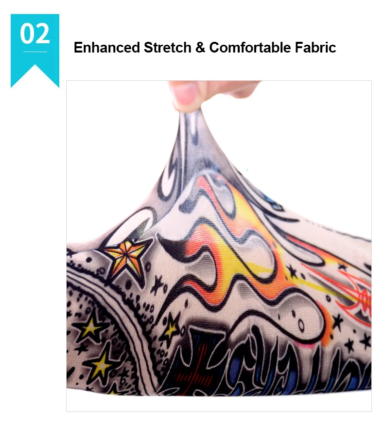 8 PCS Tattoo Sleeves Unisex Summer Cycling Sun Protection Arm Covers Beach Driving Fishing Breathable Nightclub Elastic Sleeves