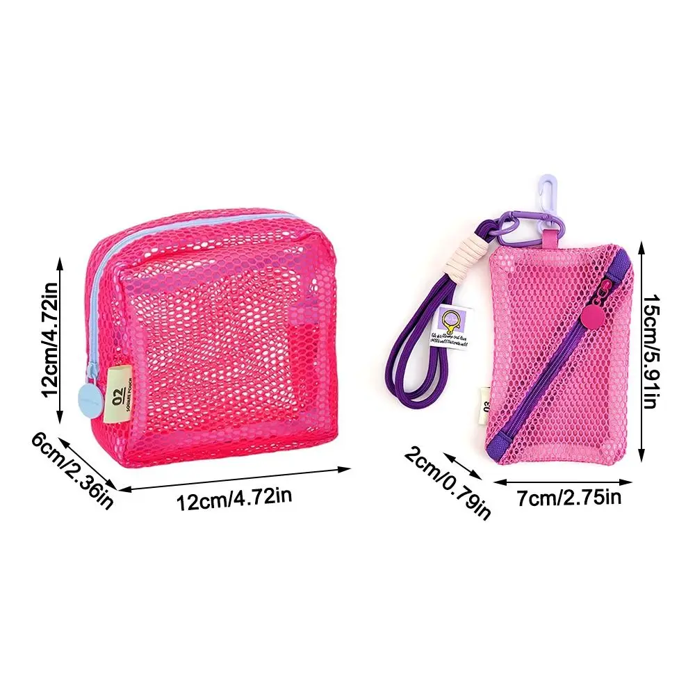 Fashion Dopamine Color Storage Bag Large Capacity Candy Color Mesh Cosmetic Bag Toiletry Make Up Case