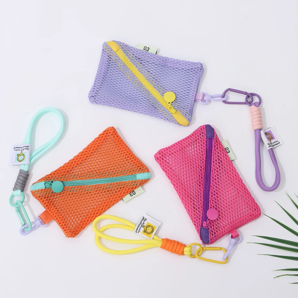 Fashion Dopamine Color Storage Bag Large Capacity Candy Color Mesh Cosmetic Bag Toiletry Make Up Case