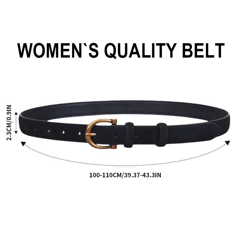Luxury suede belt for women Stylish Leather belt Gold pin buckle Cow Leather Branded belt Clothing accessories women belt