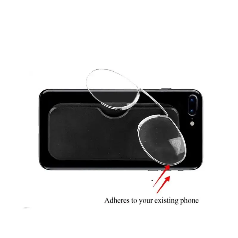 2026 Pince Nez Style Reading Glasses Thin Frame Nose Clip Reading Glasses No Arm TR Glasses for Men Women Reading Glasses