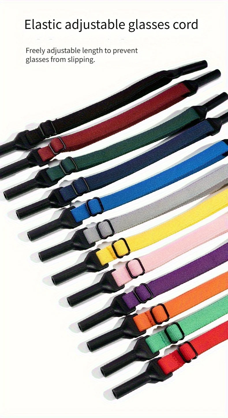Colorful Elastic Rope Polyester Silicone Metal Eyeglass Strap Anti-Slip Adult Frame Fixing Accessories