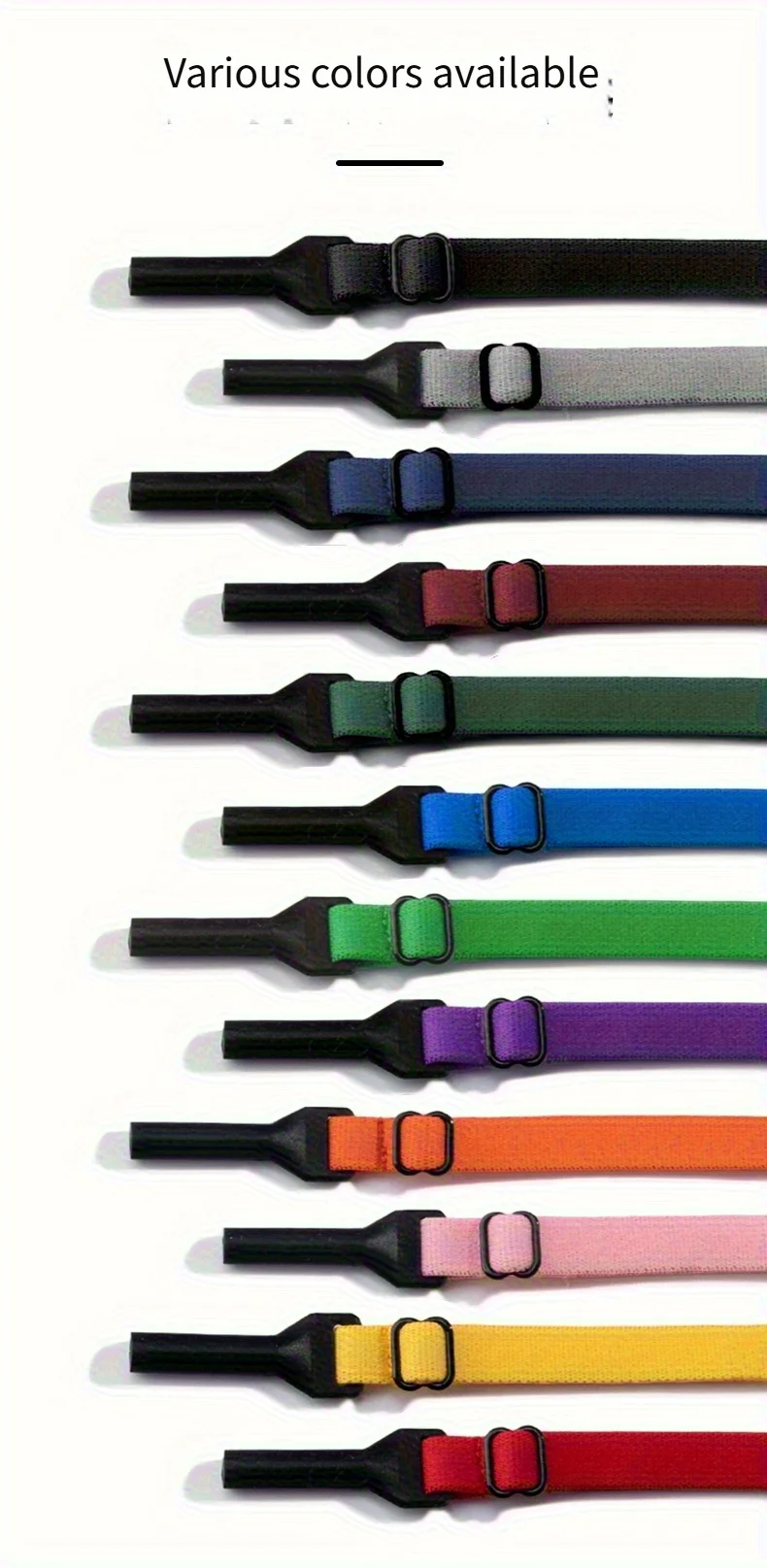 Colorful Elastic Rope Polyester Silicone Metal Eyeglass Strap Anti-Slip Adult Frame Fixing Accessories