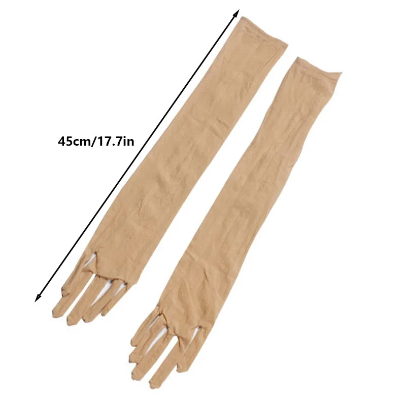 Solid Nylon Ultra-thin Seamless Sexy High Elasticity Tight Stocking Gloves Long Sunscreen Women Dance Party Night Club Cosplay
