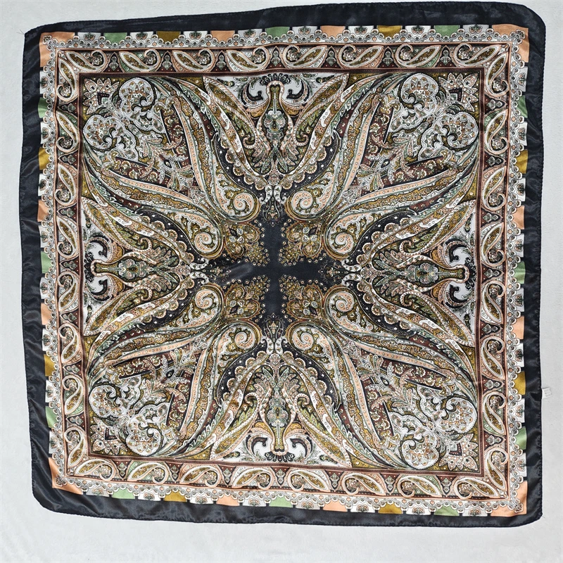 Women Spring Summer Square Scarf 90*90cm Satin Silk Scarves Headscarf Female Foulard Beach Bandana Ladies Neckerchief Hair band
