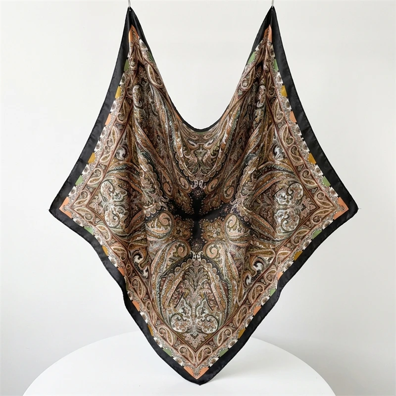 Women Spring Summer Square Scarf 90*90cm Satin Silk Scarves Headscarf Female Foulard Beach Bandana Ladies Neckerchief Hair band