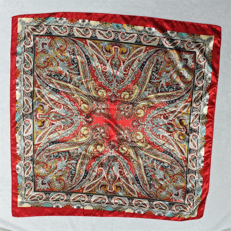 Women Spring Summer Square Scarf 90*90cm Satin Silk Scarves Headscarf Female Foulard Beach Bandana Ladies Neckerchief Hair band
