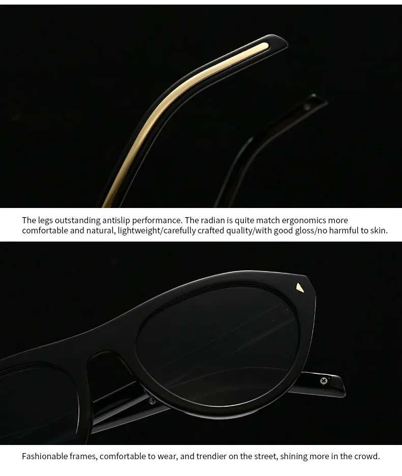 2026 New Hot Small Cat Eye Sunglasses for Women Vintage Triangle Rivet Cateye Sun Glasses Ladies Elegant Leopard Black Shades