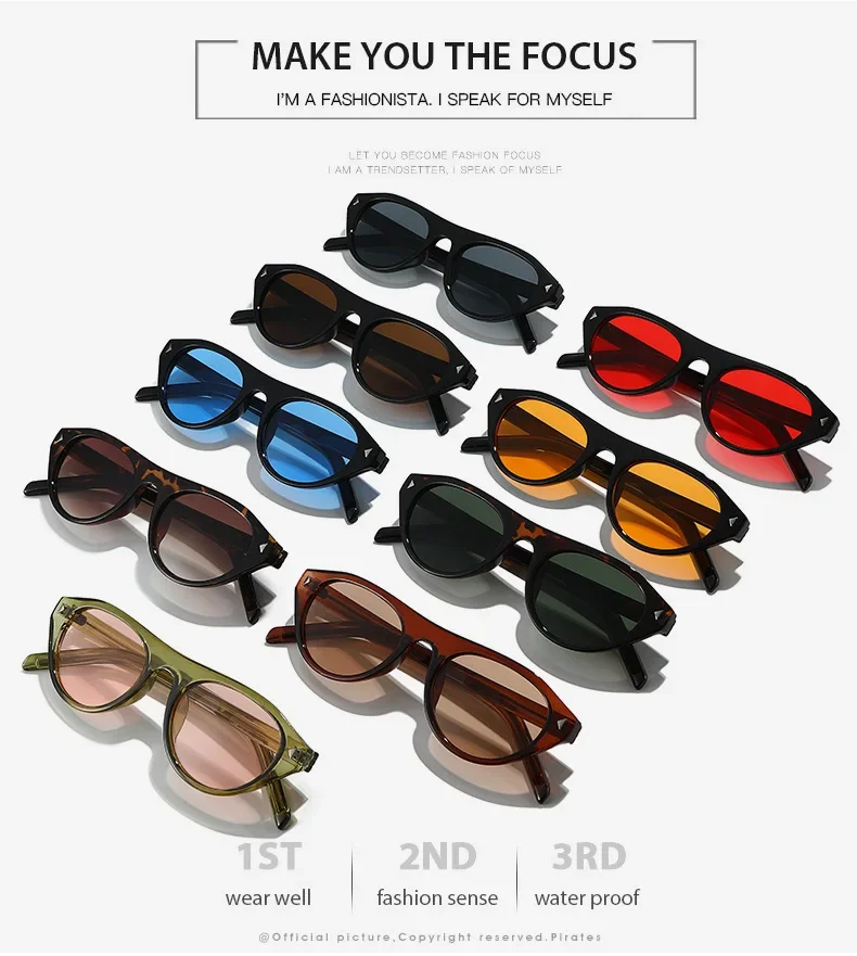 2026 New Hot Small Cat Eye Sunglasses for Women Vintage Triangle Rivet Cateye Sun Glasses Ladies Elegant Leopard Black Shades