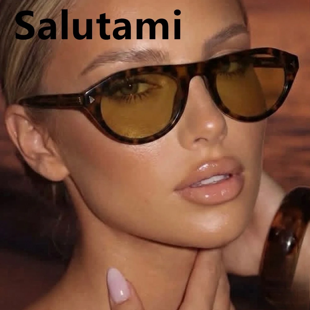 2026 New Hot Small Cat Eye Sunglasses for Women Vintage Triangle Rivet Cateye Sun Glasses Ladies Elegant Leopard Black Shades