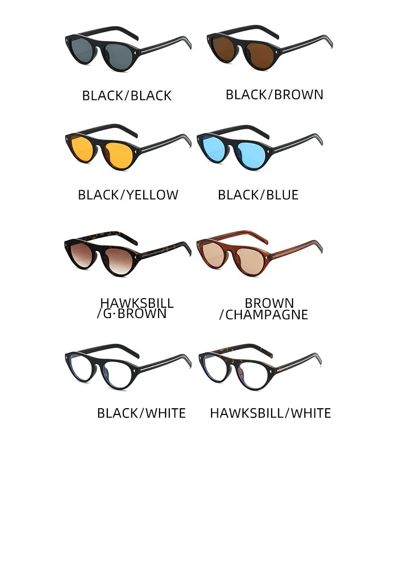 2026 New Hot Small Cat Eye Sunglasses for Women Vintage Triangle Rivet Cateye Sun Glasses Ladies Elegant Leopard Black Shades