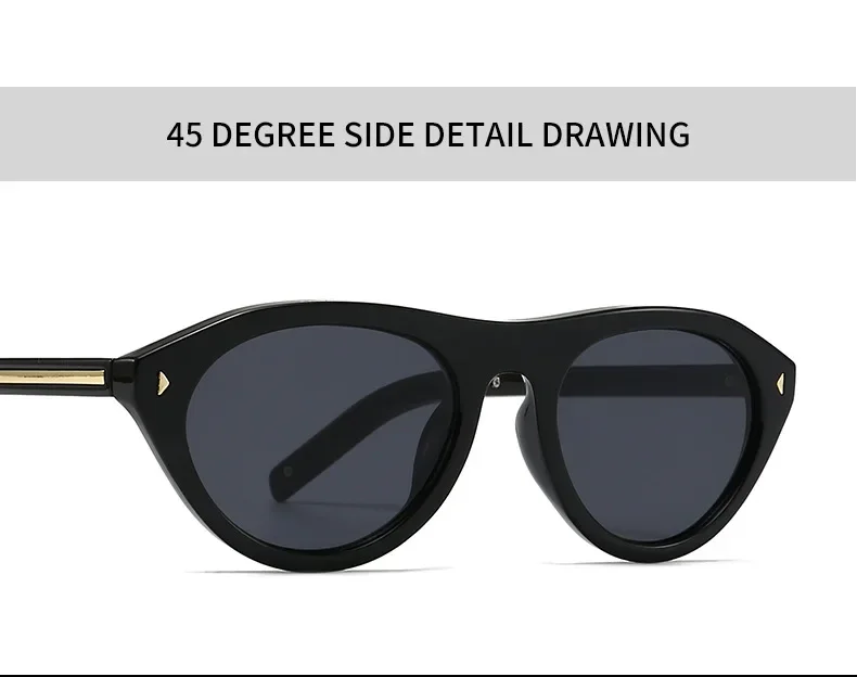 2026 New Hot Small Cat Eye Sunglasses for Women Vintage Triangle Rivet Cateye Sun Glasses Ladies Elegant Leopard Black Shades