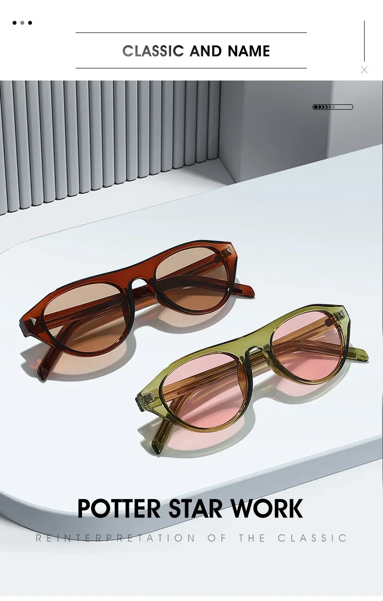 2026 New Hot Small Cat Eye Sunglasses for Women Vintage Triangle Rivet Cateye Sun Glasses Ladies Elegant Leopard Black Shades