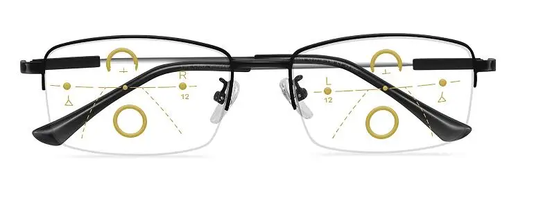 Titanium Progressive Multifocus Reading Glasses Blue Light Blocking Anti-fatigue Metal frame Multifocal Readers Eyeglasses