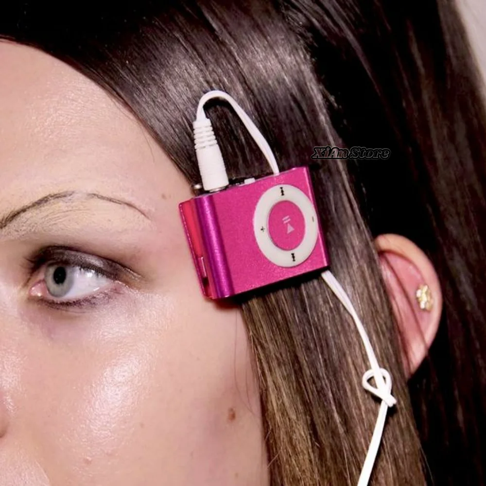 Retro Punk MP3 Hair Clip Player Music Media Fun Y2K Girl Valentine's Day Gift Harajuku Belt Tie Street Decoration Accessorie