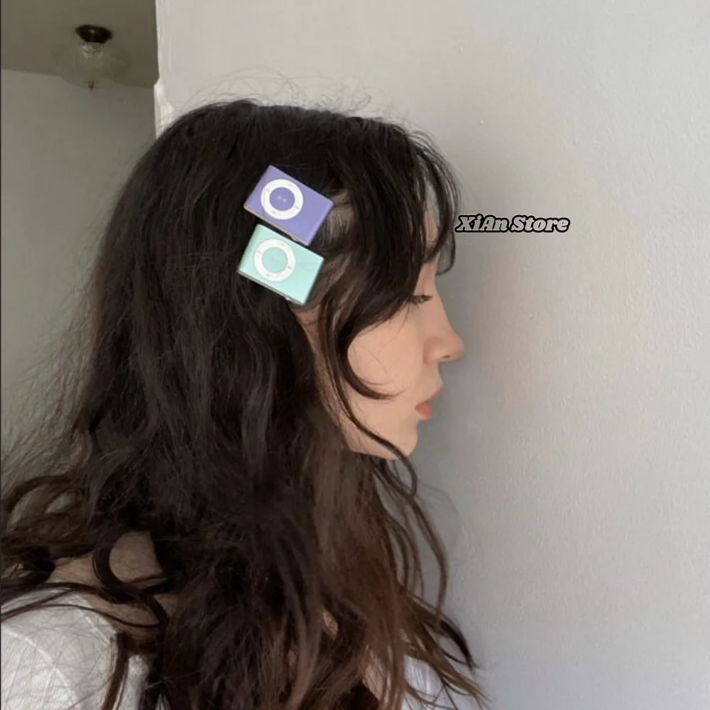Retro Punk MP3 Hair Clip Player Music Media Fun Y2K Girl Valentine's Day Gift Harajuku Belt Tie Street Decoration Accessorie