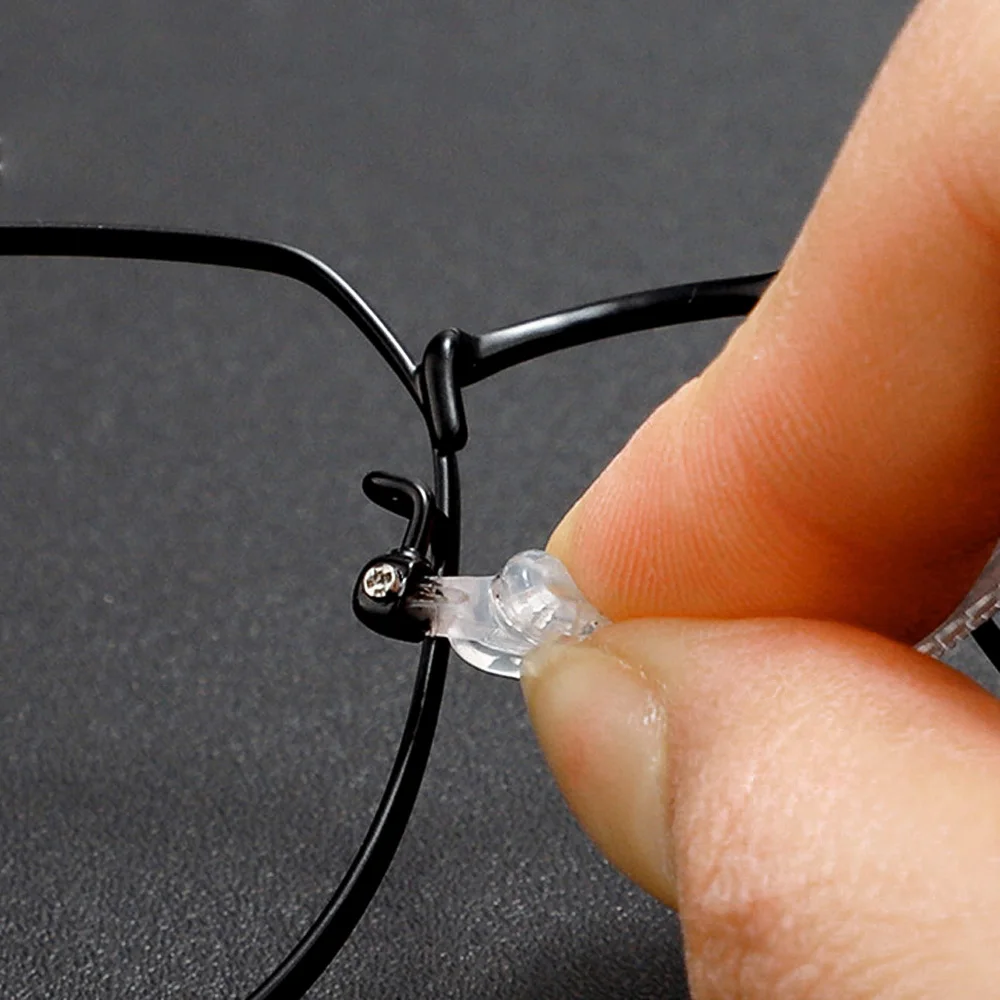 10Pairs Air Chamber Oval Silicone Anti Slip Support Nose Pads Screw-in for Eyeglasses Sunglass Glass Glasses Accessories