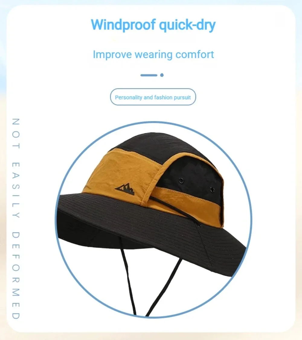 Summer Outdoor Sun Protection Hat for Women Men Hiking Fishing Sunscreen Visor Cap Large Brim Shawl Quick Drying Fisherman Hat