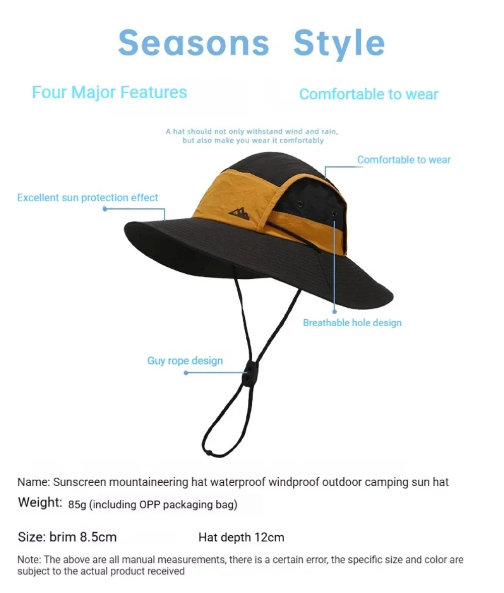 Summer Outdoor Sun Protection Hat for Women Men Hiking Fishing Sunscreen Visor Cap Large Brim Shawl Quick Drying Fisherman Hat
