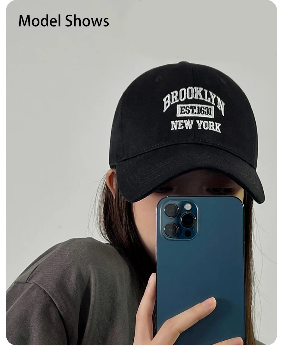 Letter Embroidered Baseball Cap for Women Spring Summer Outdoor Sunscreen Unisex Snapback Hat Sports Casual Men Hip Hop Hat