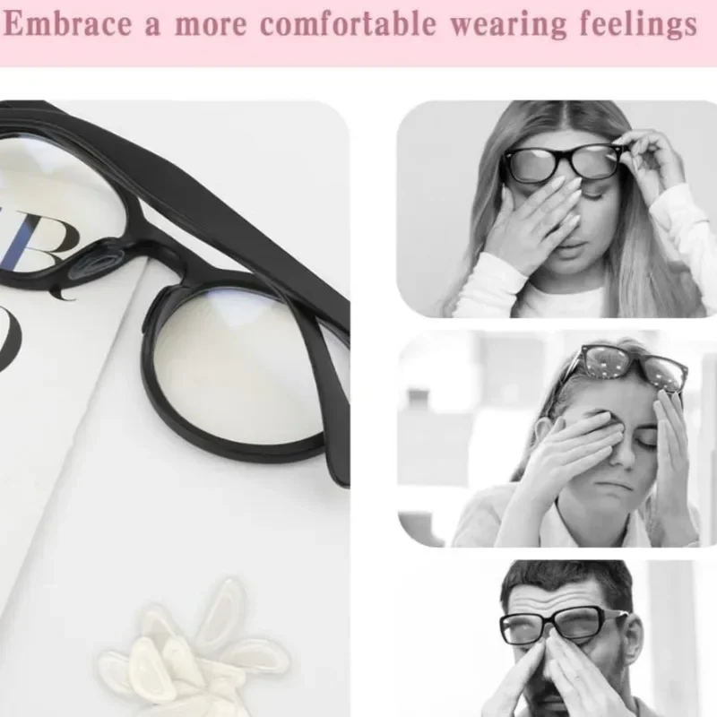 10/60pcs Glasses Nose Pads Adhesive Silicone Nose Pads Non-slip Transparent Nosepads for Glasses Eyeglasses Eyewear Accessories