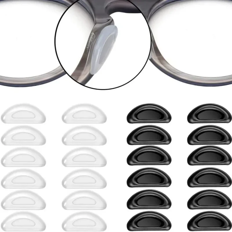 10/60pcs Glasses Nose Pads Adhesive Silicone Nose Pads Non-slip Transparent Nosepads for Glasses Eyeglasses Eyewear Accessories