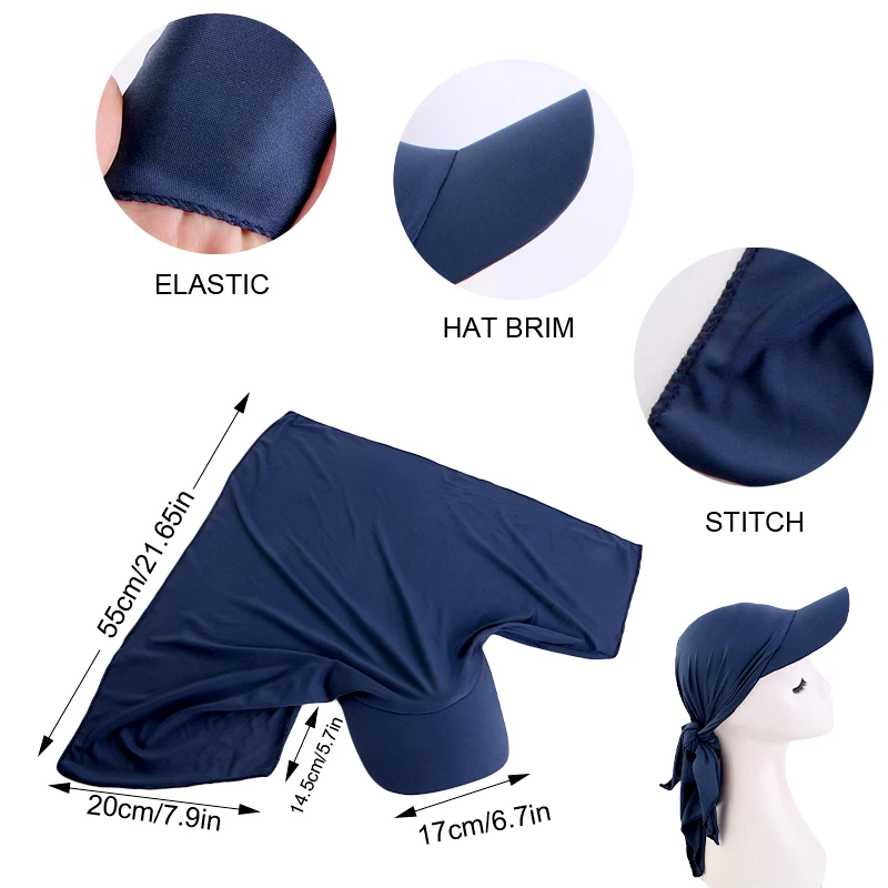 Women Classic Solid ColorTurban Hat Outdoor Brim Sunshade Hats Curved Hat Baseball Cap Sun Hats Headscarf Scarf Femme