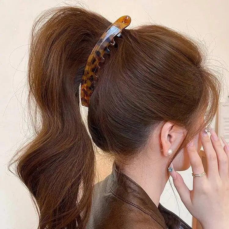 Tortoiseshell Banana Hair Clip Fish Shaped Hairpin For Women Hair Accessories Hairgrips Twist Clamp Ponytail Barrettes Headwear