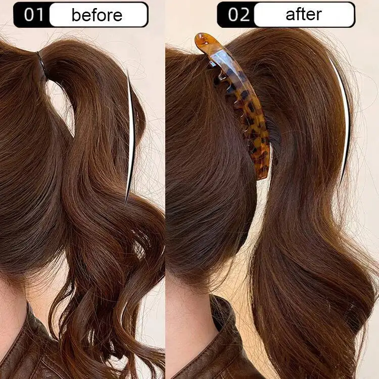 Tortoiseshell Banana Hair Clip Fish Shaped Hairpin For Women Hair Accessories Hairgrips Twist Clamp Ponytail Barrettes Headwear