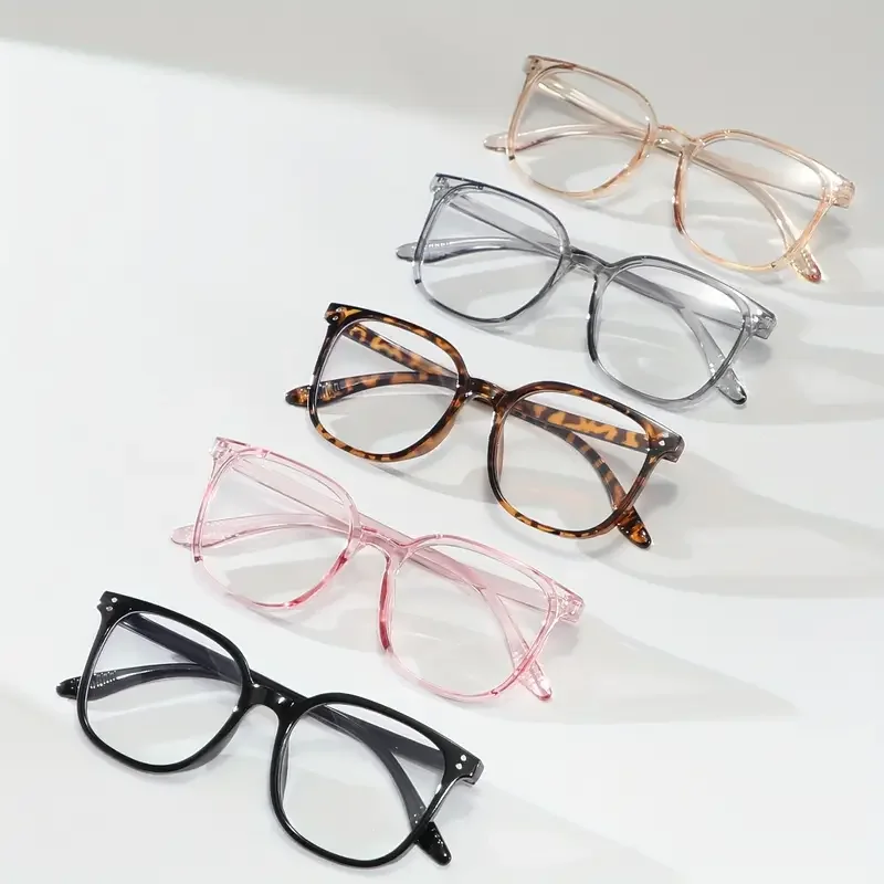 1Pc/3Pcs/4Pcs/5Pcs/6Pcs European and American Classic Popular Square Frame Glasses Set Men's and Women's Fashion Glasses