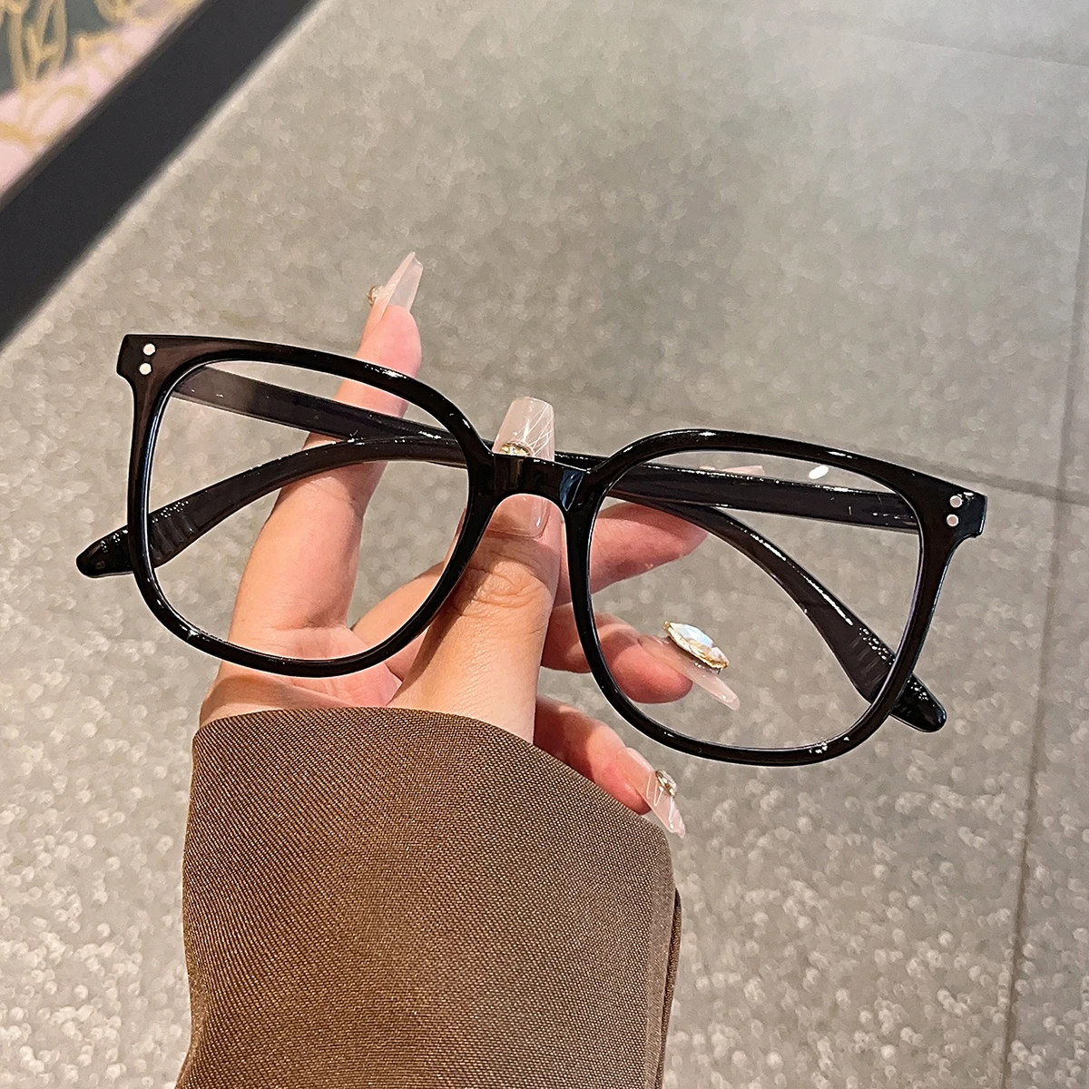 1Pc/3Pcs/4Pcs/5Pcs/6Pcs European and American Classic Popular Square Frame Glasses Set Men's and Women's Fashion Glasses