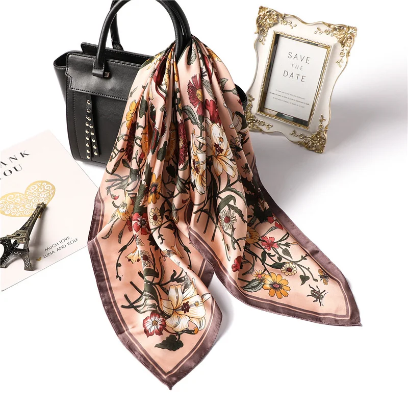 Luxury New Printed Scarves Women's Silk Scarf Spring and Summer Floral Decorations Small Neckties Hairbands Bags Wholesale