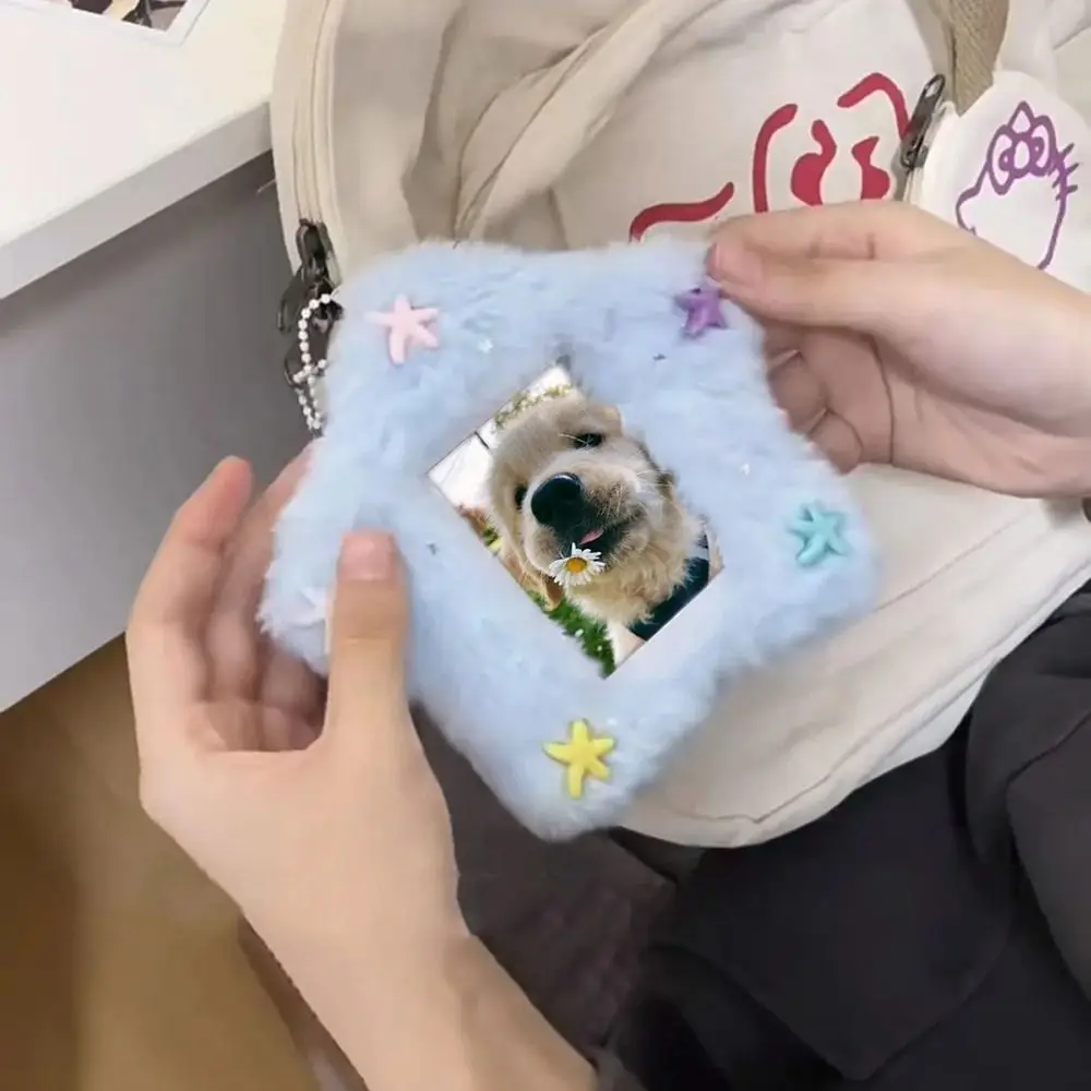 Cute Photocard Case Cartoon Bag Keychain Star Shape Photo Card Holder Student Card Holder Idol Photos Protective Cover