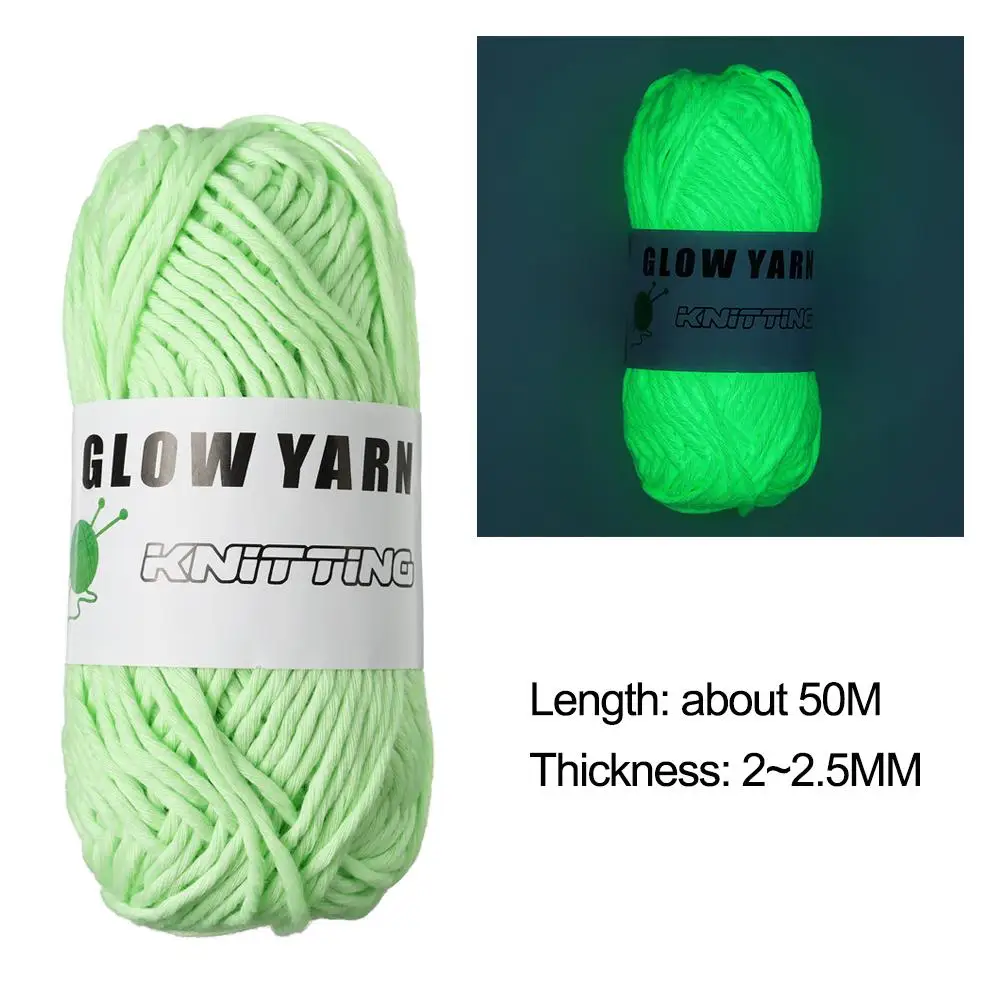 Novel Functional Yarn Glow in the Dark Polyester Luminous Chunky Yarn