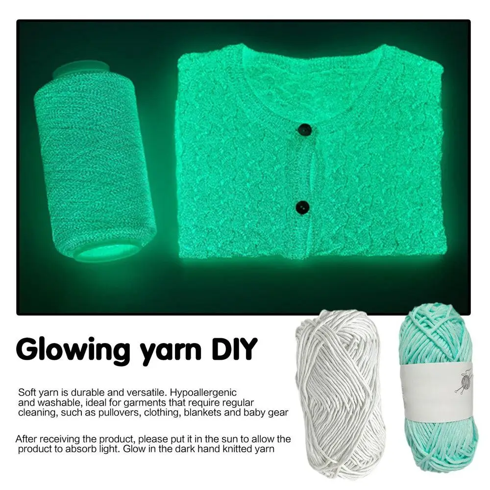 Novel Functional Yarn Glow in the Dark Polyester Luminous Chunky Yarn