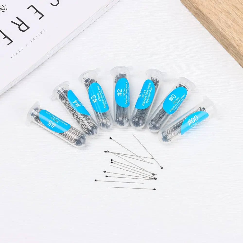 100Pcs Stainless Steel Specimen Needle Insect Pins With Plastic Box For School Lab Education Entomology Body Dissection