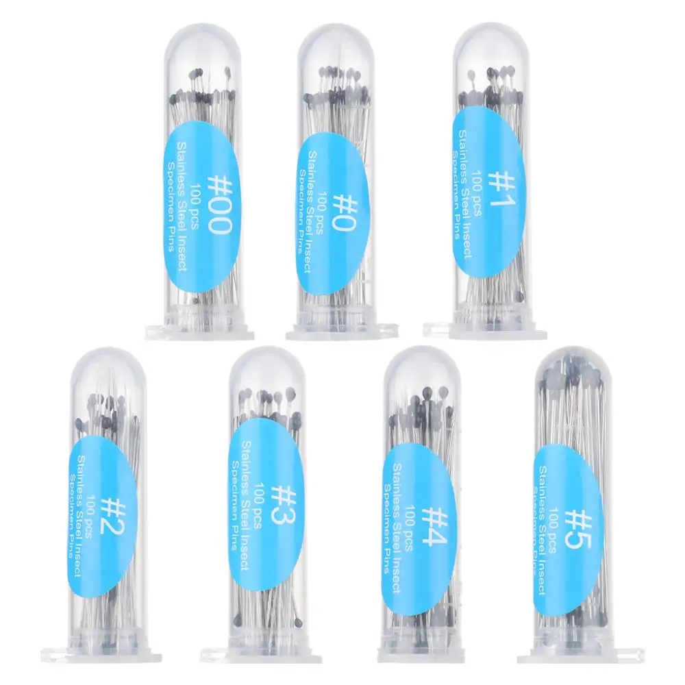 100Pcs Stainless Steel Specimen Needle Insect Pins With Plastic Box For School Lab Education Entomology Body Dissection
