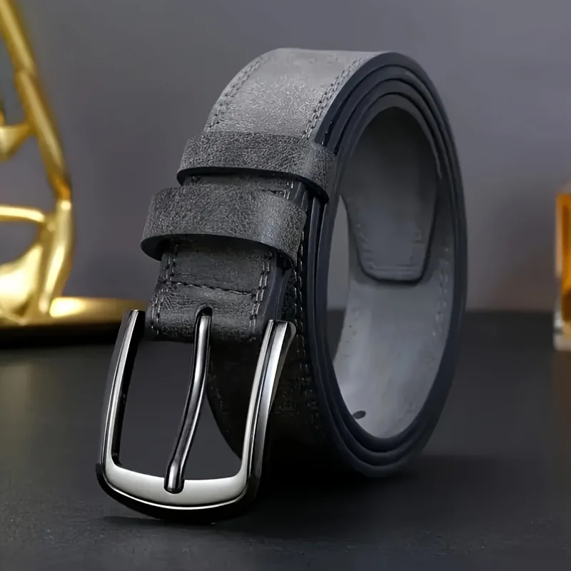 Men's Designer Casual Belt with Metal Needle Buckle - Fashion Luxury Belt, Versatile for Everyday & Formal Wear, For Ideal Gift