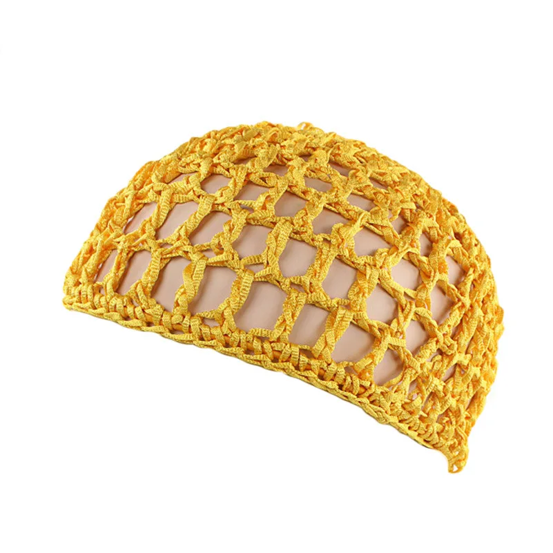 New Women's Mesh Hair Net Black Wig Caps handmade Crochet Cap Adjustable Strap Hair Net for Sleeping Turban Hat Chemo Hats