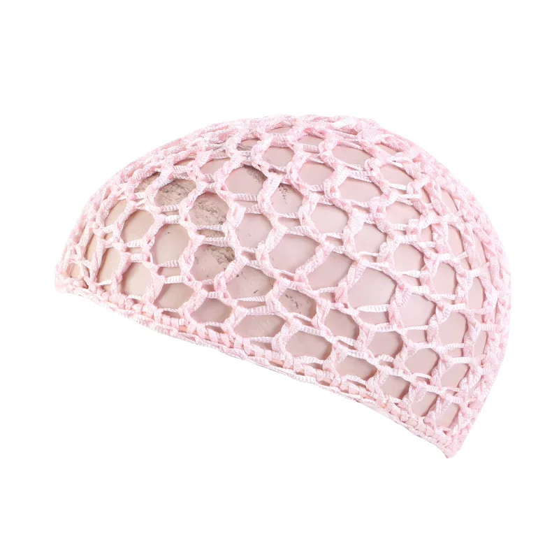 New Women's Mesh Hair Net Black Wig Caps handmade Crochet Cap Adjustable Strap Hair Net for Sleeping Turban Hat Chemo Hats