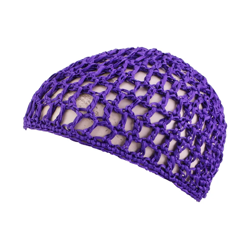 New Women's Mesh Hair Net Black Wig Caps handmade Crochet Cap Adjustable Strap Hair Net for Sleeping Turban Hat Chemo Hats