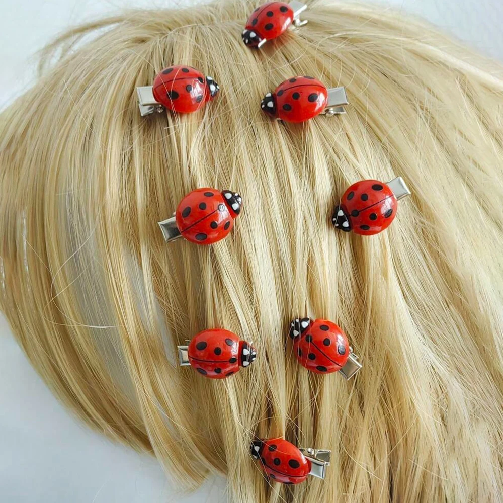 10Pcs Ladybug Hair Clips, Animal Insect Hair Clips Back To School Hair Accessories, For Hair Decoration