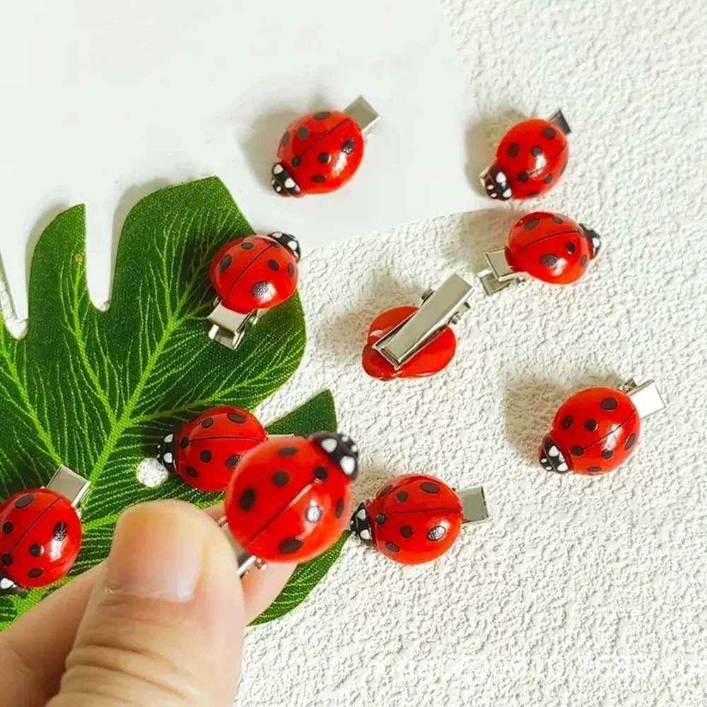 10Pcs Ladybug Hair Clips, Animal Insect Hair Clips Back To School Hair Accessories, For Hair Decoration