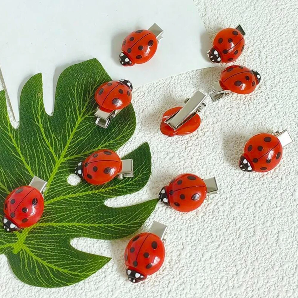 10Pcs Ladybug Hair Clips, Animal Insect Hair Clips Back To School Hair Accessories, For Hair Decoration