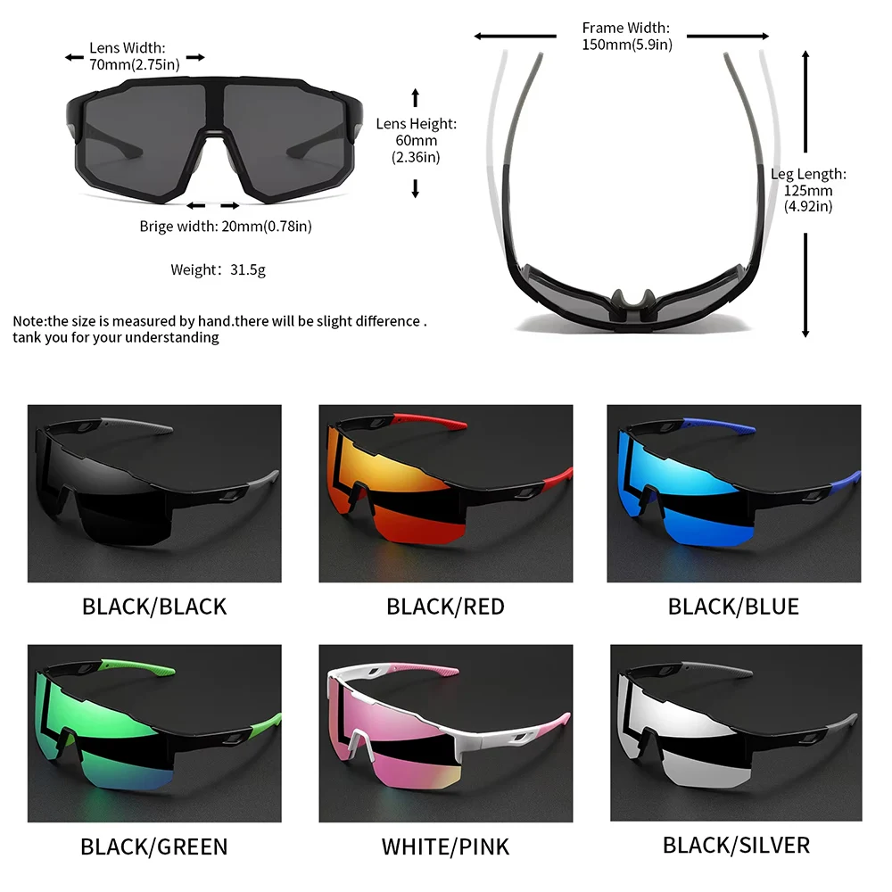 1/3pcs Men's Oversized Colorful Coating Glasses for Men Bicycle Windproof Sunglasses Outdoor Sports Motorcycy Cycling
