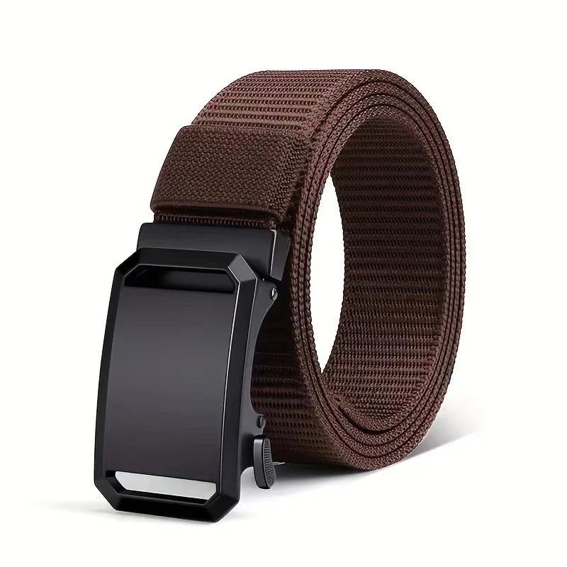 Newest Automatic Buckle Belt Canvas Tactical Waist Belt Durable Casual Outdoor Hunting Golf Adventure Training Pant Belt for Man